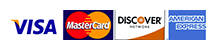 Visa, Mastercard, Discover, American Express